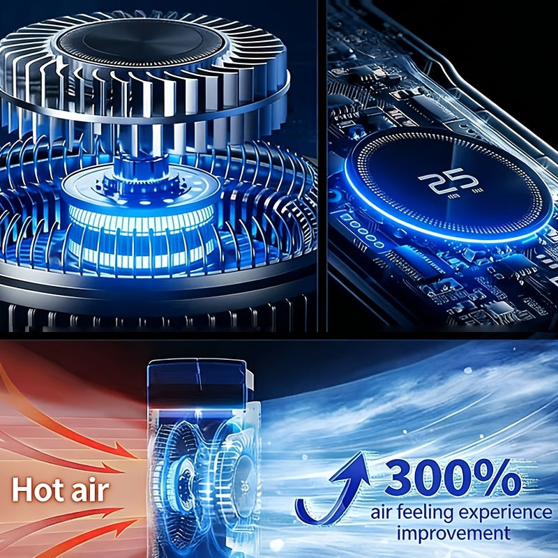 USB Multifunctional Portable Air Cooler Fan, 6-Speed Adjustable, 3 Seconds Fast Cooling, Timing Function, Lightweight Portable Design with Humidification, Perfect for Office, Travel, Camping and RV Use, Modern Stylish