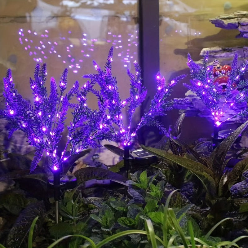 New Solar Glowing Lavender, Purple Light Ground Insert Outdoor Garden Atmosphere Decorative Light, Ground Insert LED Lawn Light, Festival Outdoor Display Lighting, Perfect for Decorating Courtyards, Lawns, Gardens and Pathways