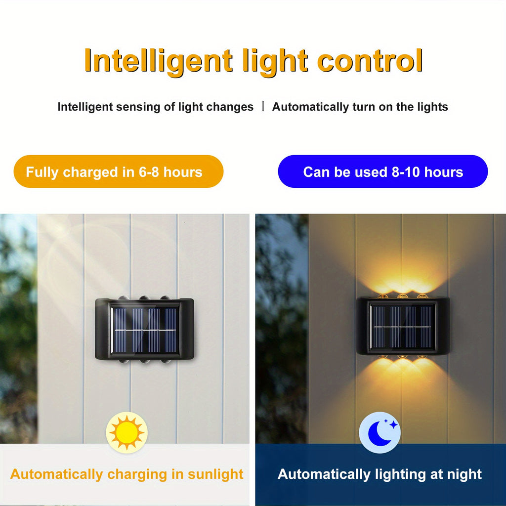 Buy 6 Pieces 6 LED Solar Wall Light - Warm Light Outdoor Lighting
