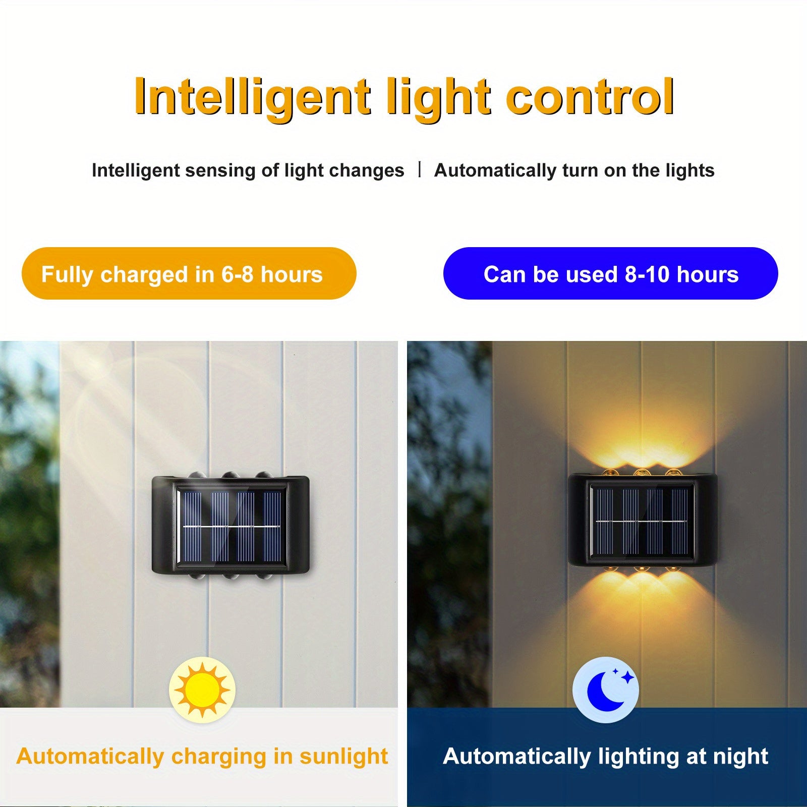 Buy 6 Pieces 6 LED Solar Wall Light - Warm Light Outdoor Lighting