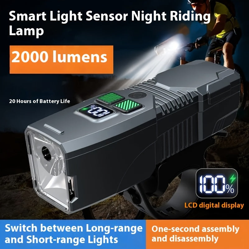 B4 Bicycle Night Riding Front Light, Strong Beam Flashlight for Kids, Mountain & Road, Night Illumination Cycling Gear