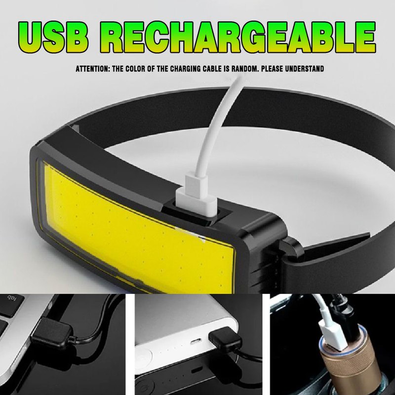 1PC COB Headlamp, USB Rechargeable Reading Flashlight, 3 Lighting Modes, Bright Portable Bedside Study Flood Light for Home Office Use