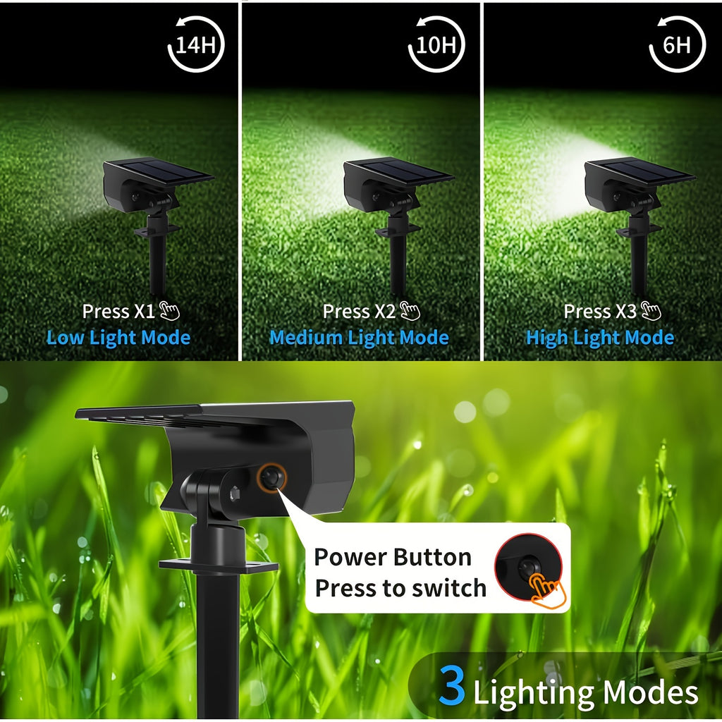 2/4/6-pack outdoor solar lawn lights, 46 LED ultra-bright solar yard lights, courtyard outdoor pathway lights, 3 brightness modes, solar spotlights, for yards, paths, courtyards, garages, lawns, pathways, cool white light. Wall light