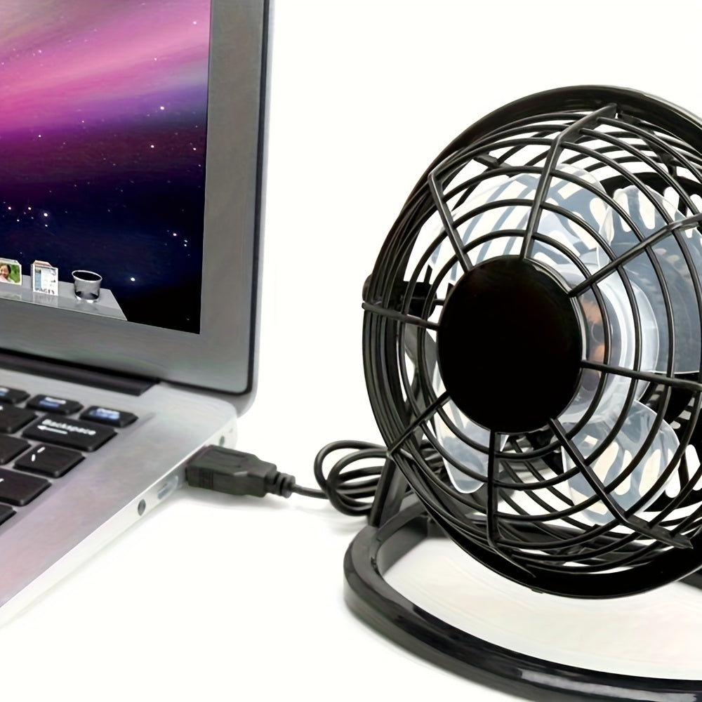 1 Pack USB Powered Mini Desktop Fan, Quiet Small Personal Cooling Fan for Office Dormitory Travel, Space-Saving Design No Battery Needed, Perfect for Laptop Bedside Use