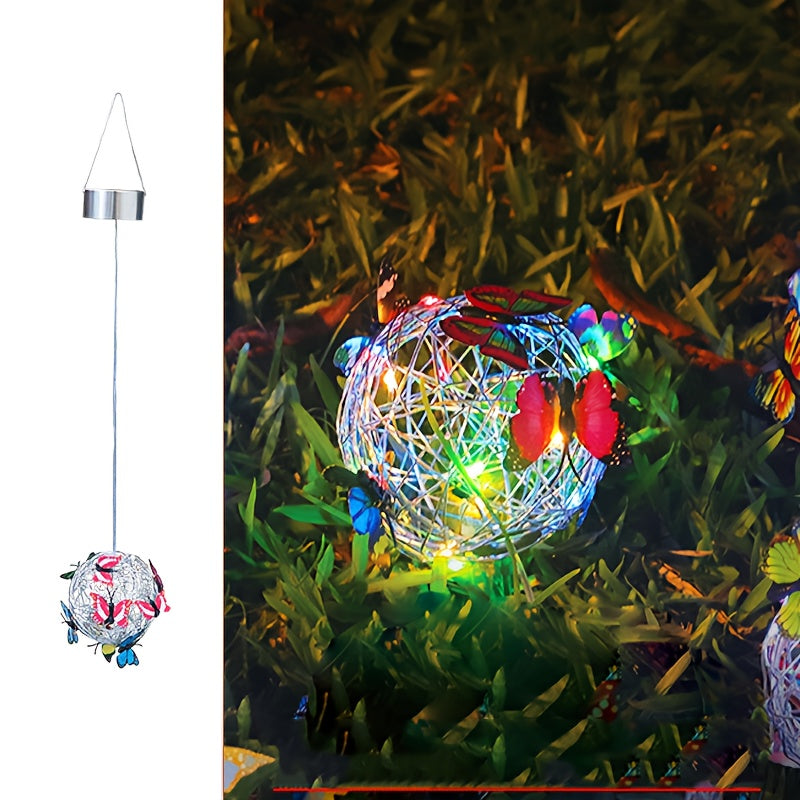 Solar Outdoor Butterfly Ball Light Small Butterfly Style Old