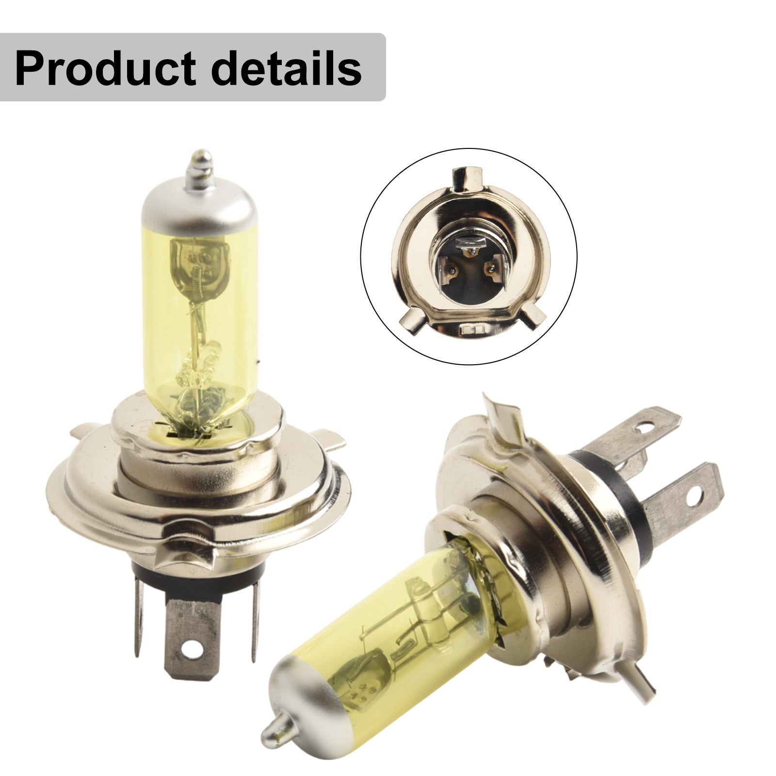 2-Pack H4 55W 5000K Xenon Car Headlight Bulbs, with Aluminum Alloy Base, 12V DC