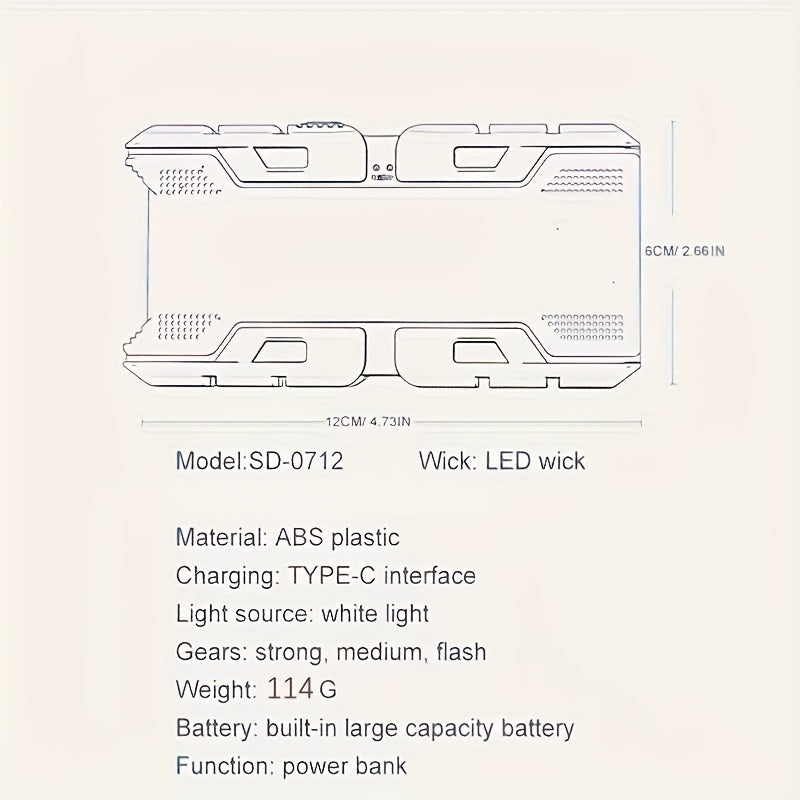A Rechargeable Flashlight, a Portable Outdoor Flashlight, Equipped with Two Lights, Designed for High Brightness, Ideal for Handheld Spotlight Use, and Can Charge Mobile Devices in Emergencies