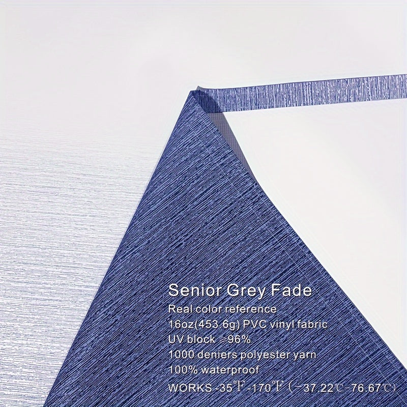 RV Awning Fabric Replacement Heavy Duty 16oz Vinyl Fabric - Universal RV Awning Replacement for All Brands - Premium Faded Grey Blue