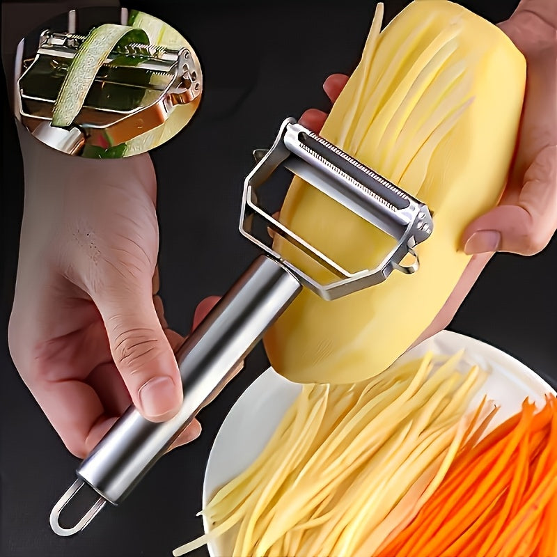 Stainless Steel Multifunctional Kitchen Tool – Sharp Peeler & Slicer for Potatoes, Carrots & More – Ergonomic Handle for Easy Grip & Efficient Food Prep, Food Slicer | Stylish Design | Durable Peeler, Vegetable Slicer (Usable in All 4 Seasons)