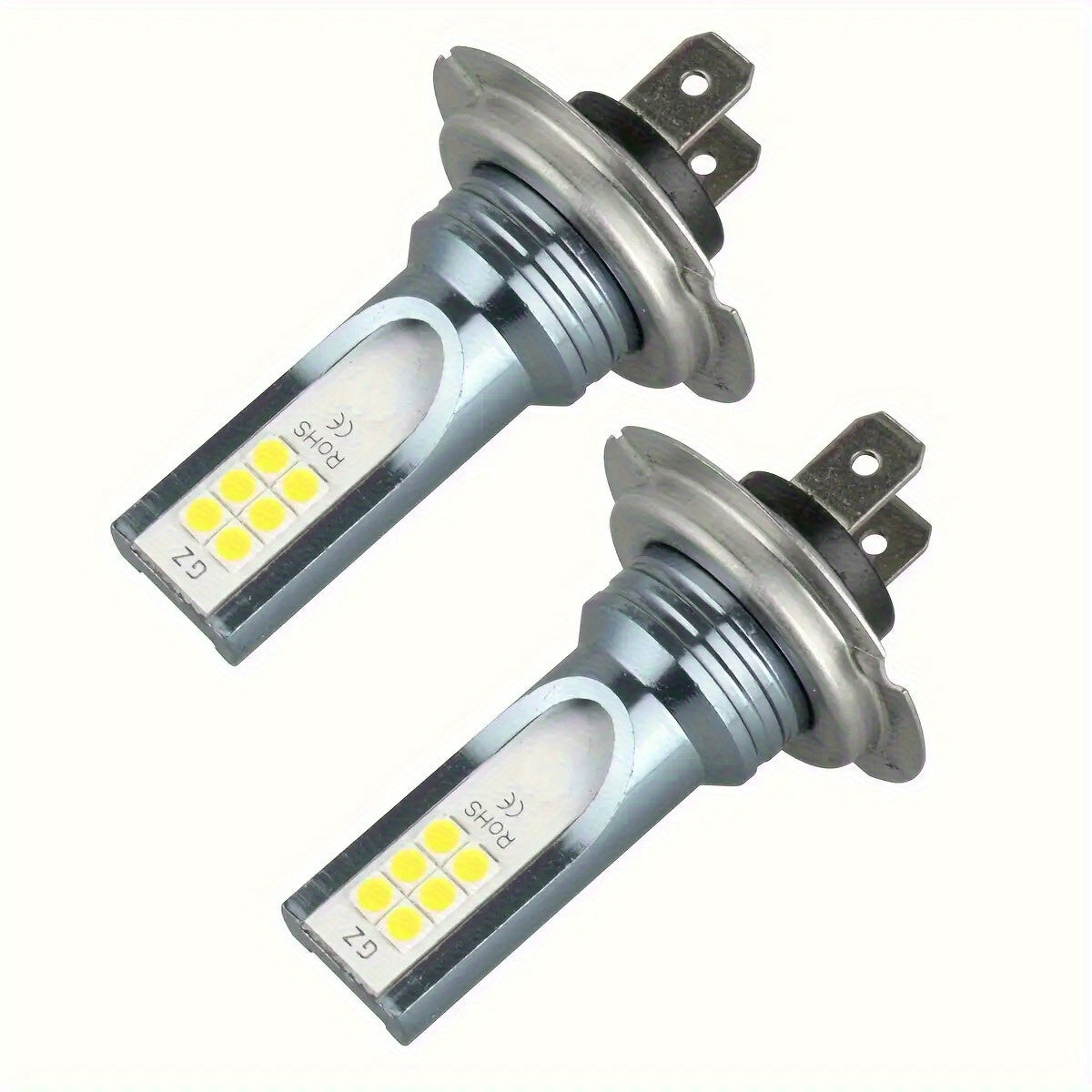 2Pcs H7 2835 12SMD LED High Beam Bulb Set White 6000K Bulbs