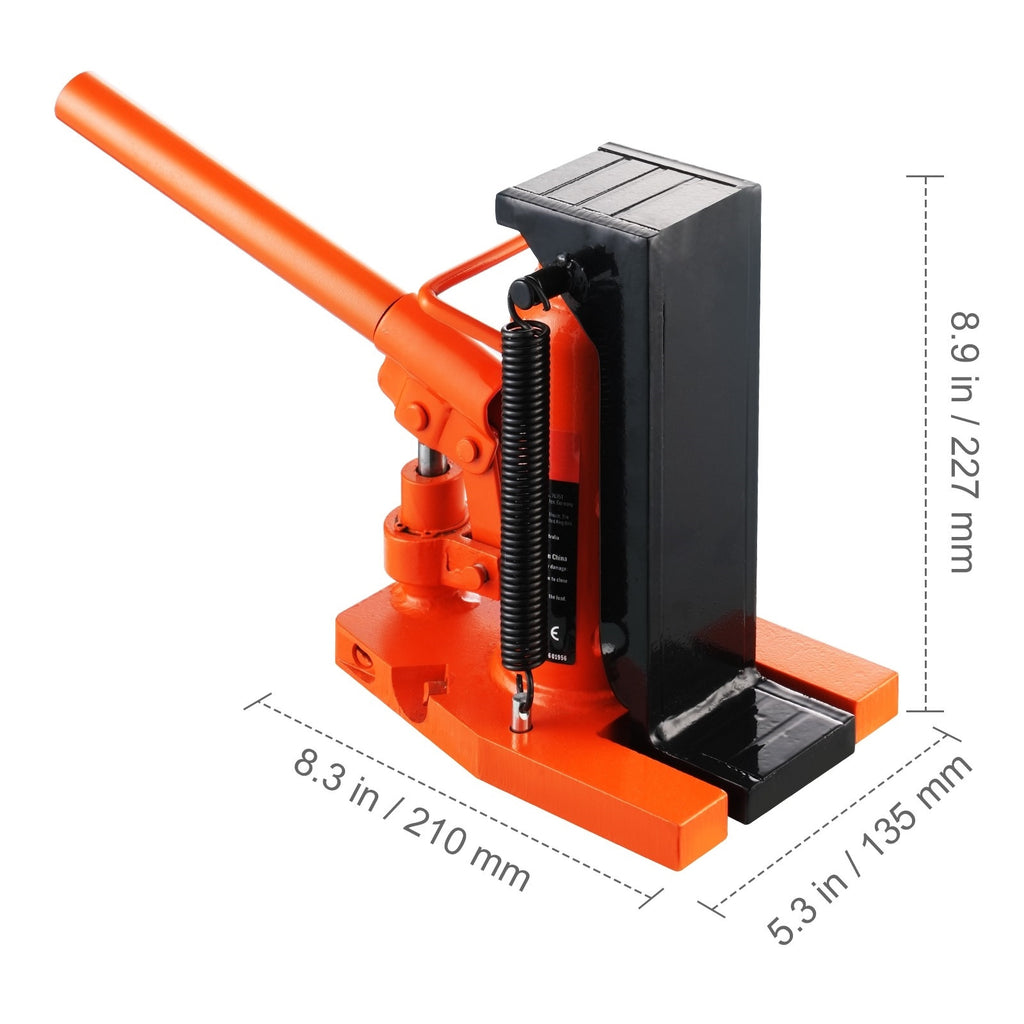 VEVOR Hydraulic Trailer Jack, 2.5 Ton / 5 Ton Trailer Jack, 5 Ton / 10 Ton Top Lift, 0.8-5.3 Inch Trailer Height, 8.9-13.4 Inch Top Height, Pneumatic Claw Jack for Machinery, Industrial Use