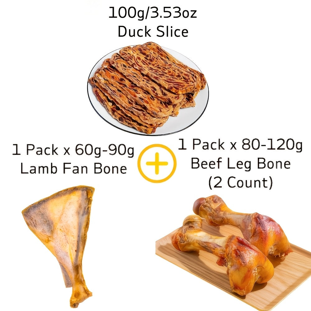 混合口味狗咬膠 - 牛肉、肋骨、土豆 - 高蛋白（30%）、低脂肪、持久牙齒清潔 - 易消化硬質訓練零食，適合幼犬訓練、潔齒 - 全品種（小、中、大型犬）- 袋裝，極限咀嚼專用，寵物牙齒護理，視覺吸引力，天然原料，牛排形狀零食，中等體型犬