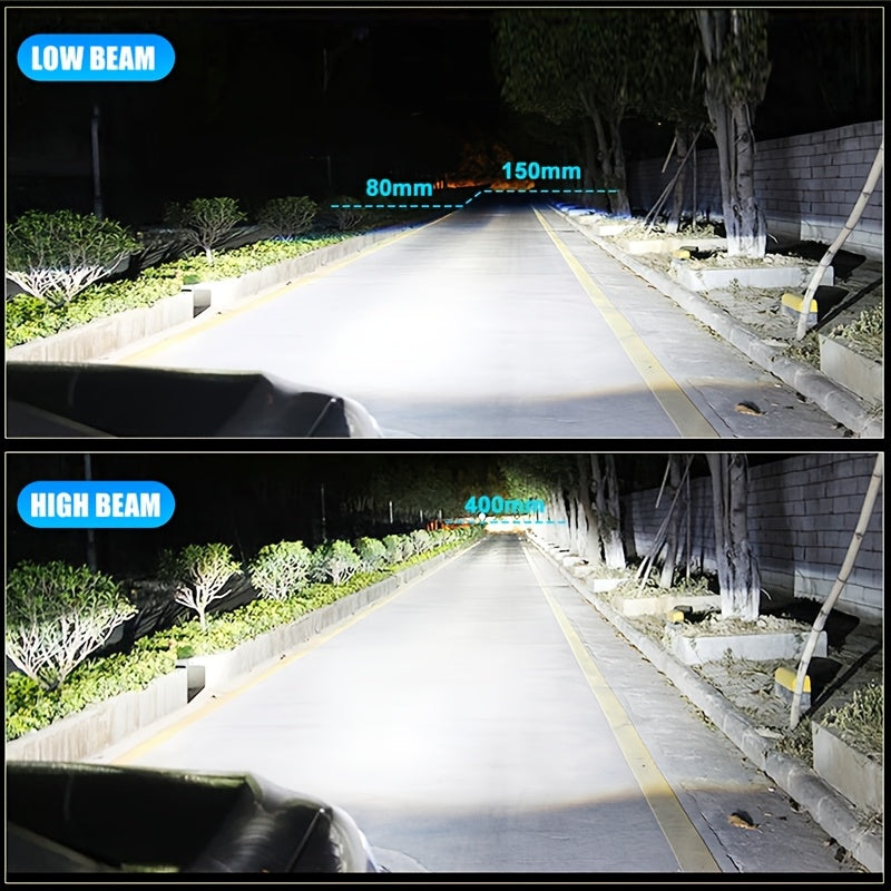 2-Pack 45000 Lumens 320W H4/9003/HB2 H7/H18 H11 H9 H8 LED Car Headlight Bulbs H1 H9 9005 HB3 9006 HB4 9012 Hir2 High/Low Beam Integrated 6500K White Light 800% Brightness External Driver CANBUS Plug-and-Play 12V-24V Lifespan Up to 50,000 Hours QY034