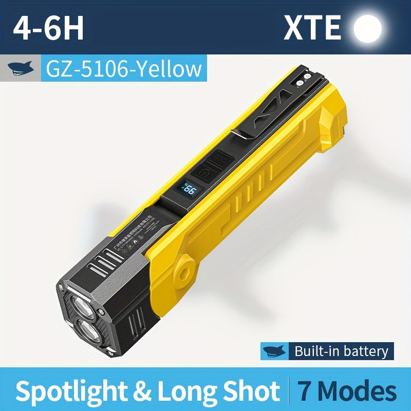 1 SMILINGSHARK GZ5106 Ultra-Bright LED Flashlight, Multi-Functional Rechargeable Work Light, 7 Lighting Settings, Ideal for Night Tasks, Camping, Daily Use & Emergencies