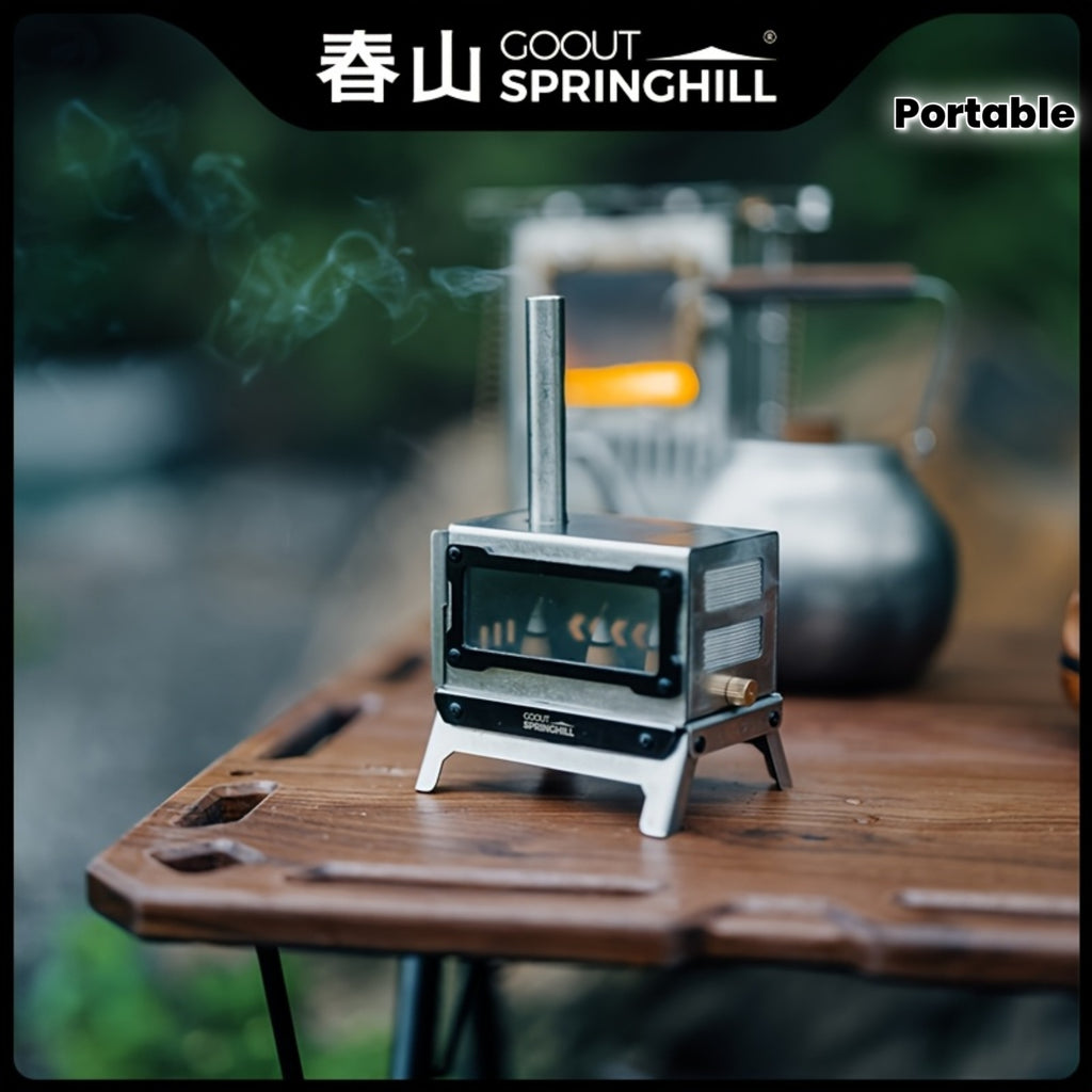 Goout Springhill Mini Portable Tabletop Fire Pit Stove 1.5, a Compact Folding Camping Stove Designed for Outdoor Use, Perfect for Small Twigs and Tabletop Cooking