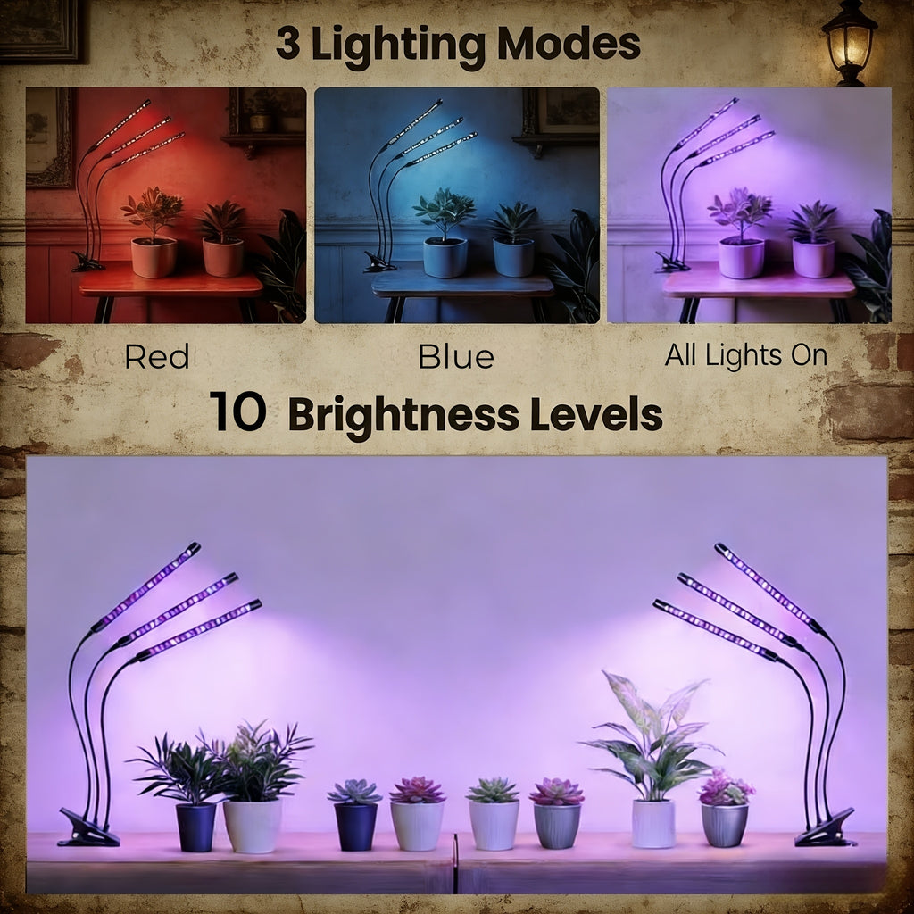 3 tubes, plant grow light, LED full spectrum grow light.
