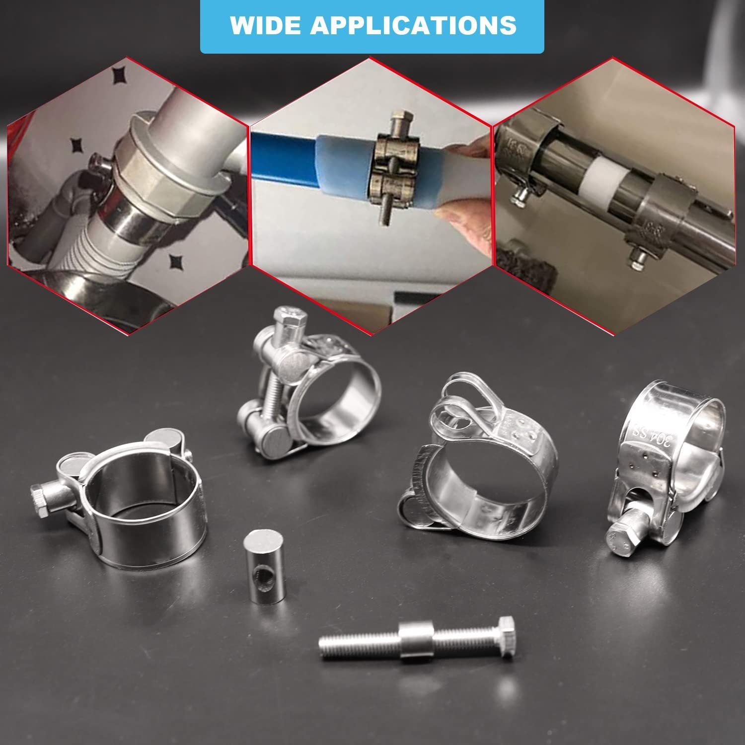 304 Stainless Steel Heavy-Duty European Style Hose Clamp