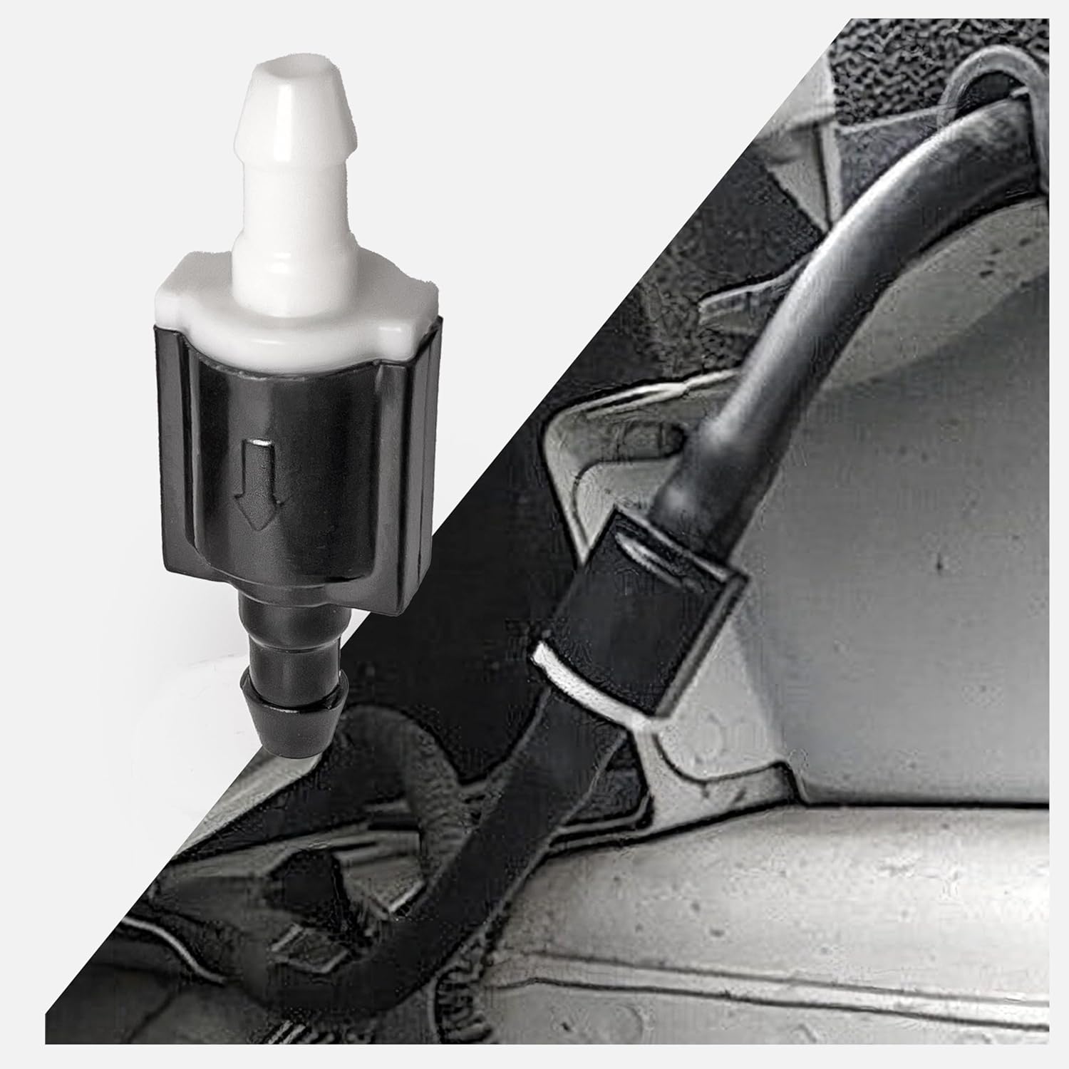 Universal 2 Piece Check Valve Front Windshield Washer Nozzle Fits Toyota Lexus Nissan etc. - Windshield Wiper Nozzle Check Valve Replacement Parts & Repair Kit 85321-26020