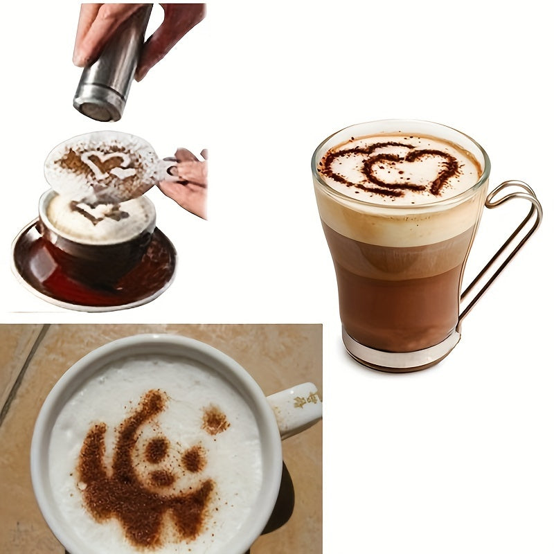 16PCS Coffee Stencil Art Templates - Printing Patterns for Coffee, Milk Cake & Cappuccino, Cake Drawing Stencils, Home Kitchen Baking Supplies