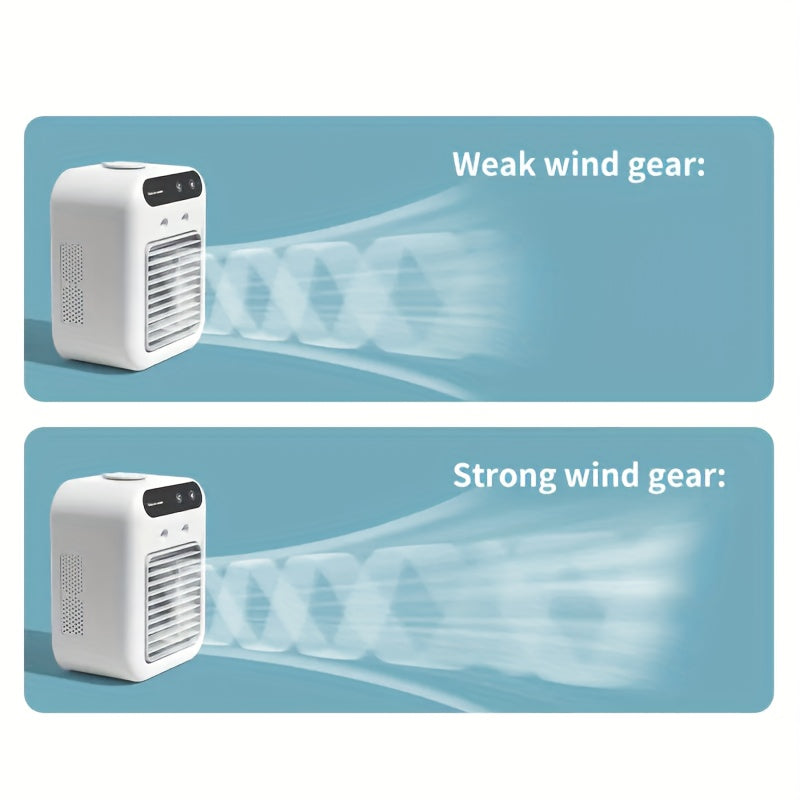 USB Rechargeable Mini Air Cooler Fan, Portable Desktop Cooling Device, Built-in Lithium Battery Wireless Design, USB Charging, Perfect for Home, Office and Dormitory