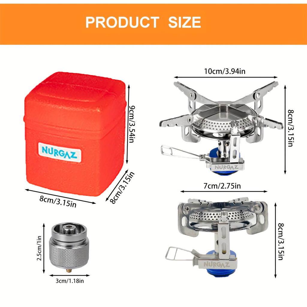 Camping Stove with Capacitive Ignition, Storage Case Included, Portable Foldable Stove, Ideal for Outdoor Backpacking, Hiking and Picnic