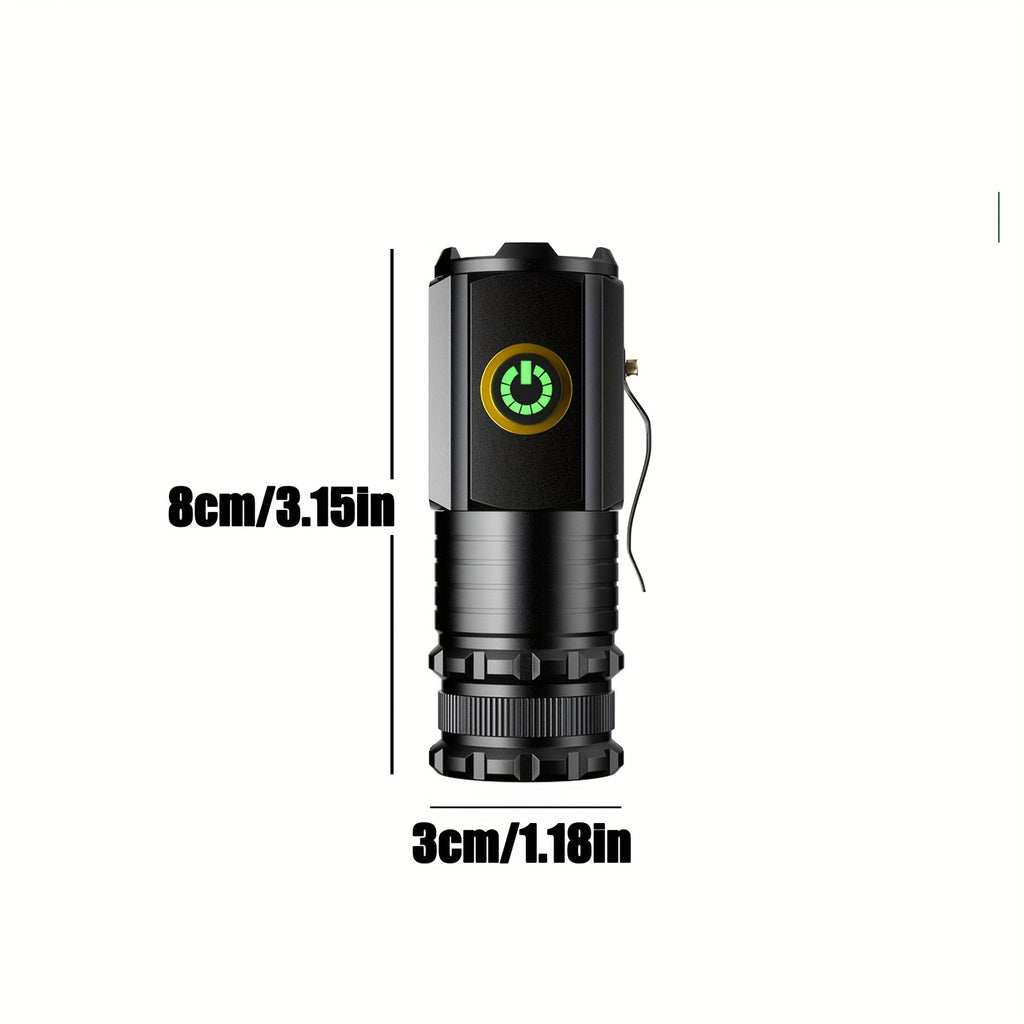 P35 Single High Brightness Flashlight, 18350 Lithium Battery Powered, Strobe Light Mode, Pen Clip Design & Bottom Magnet, Perfect for Home Use Walking Working and Ideal Gift