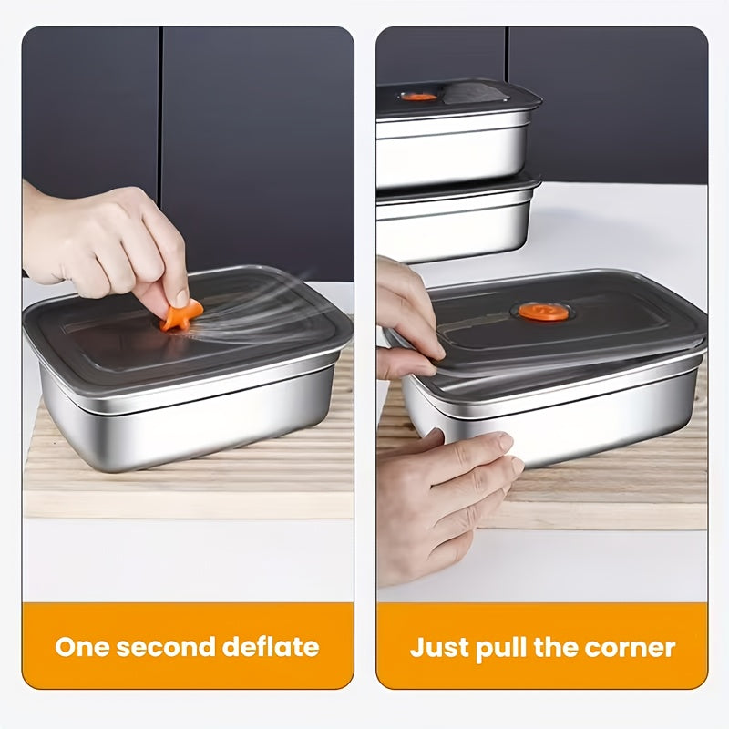 5-Piece Stainless Steel Airtight Food Storage Container Set | Leak-Proof Lunch Box for Office, Gym, Freezer | Meal Prep, Camping & Picnic Premium Choice
