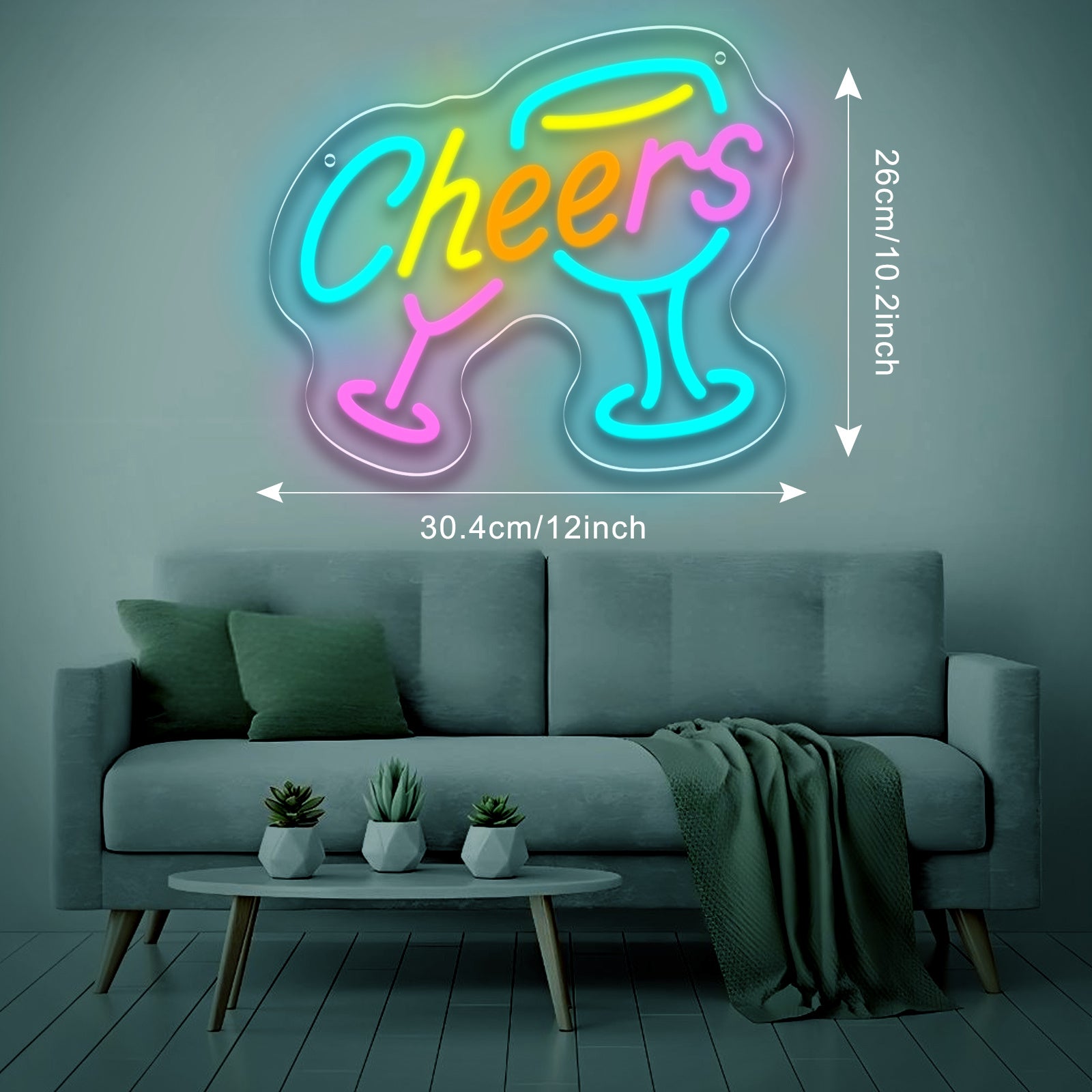 Neon sign light - wall-mounted text light with button control panel and switch, single color illumination, suitable for home, party, bar, cave - durable plastic tube