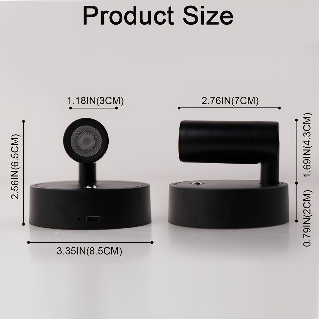 Portable home decorative wall light, magnetic projection light, USB tube light, bedroom wall cleaning light, wall LED light, rechargeable battery, indoor spotlight (3000K/4000K/6000K), dimmable, suitable for plant wall display