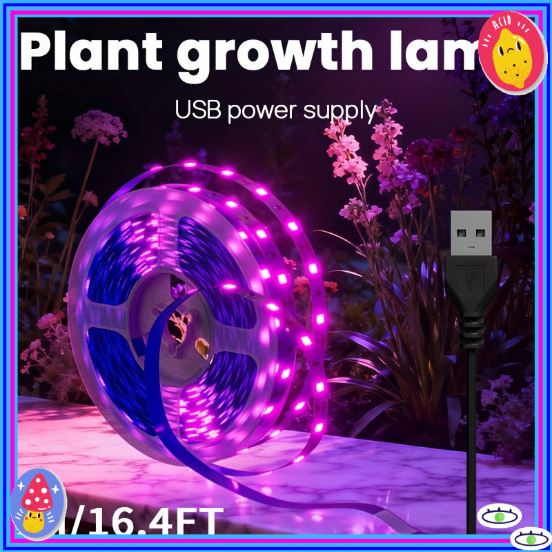 2个USB LED柔性植物生长灯条，全光谱，太阳光般植物生长灯，适用于室内花园温室，非常适合多肉植物种子发芽水培花卉蔬菜家庭室内园艺生长照明
