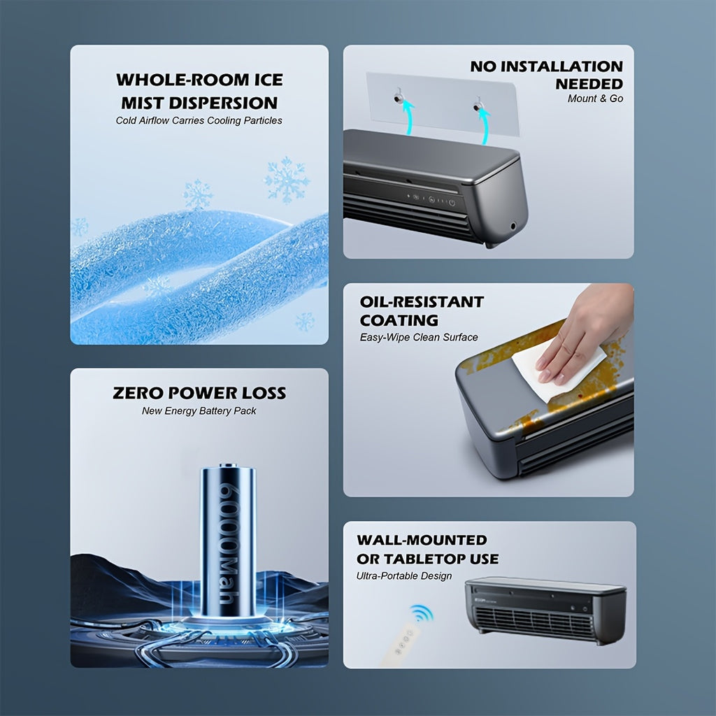 Superconducting Ice Mist Air Conditioning Fan with Remote Control, Multiple Modes