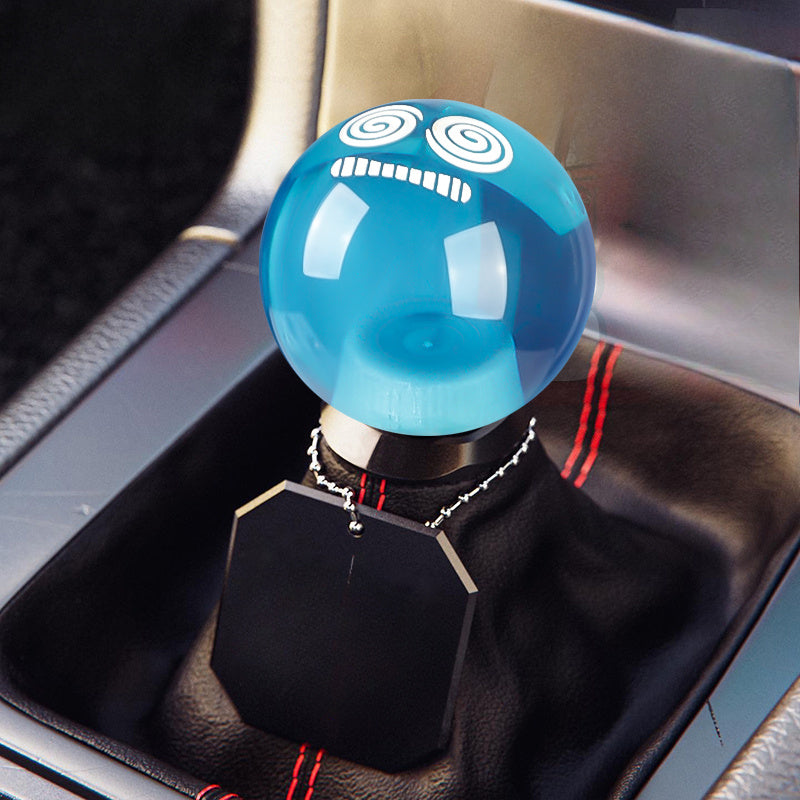 Universal Round Acrylic Shift Knob for Car Modification, Includes Three Installation Adapters