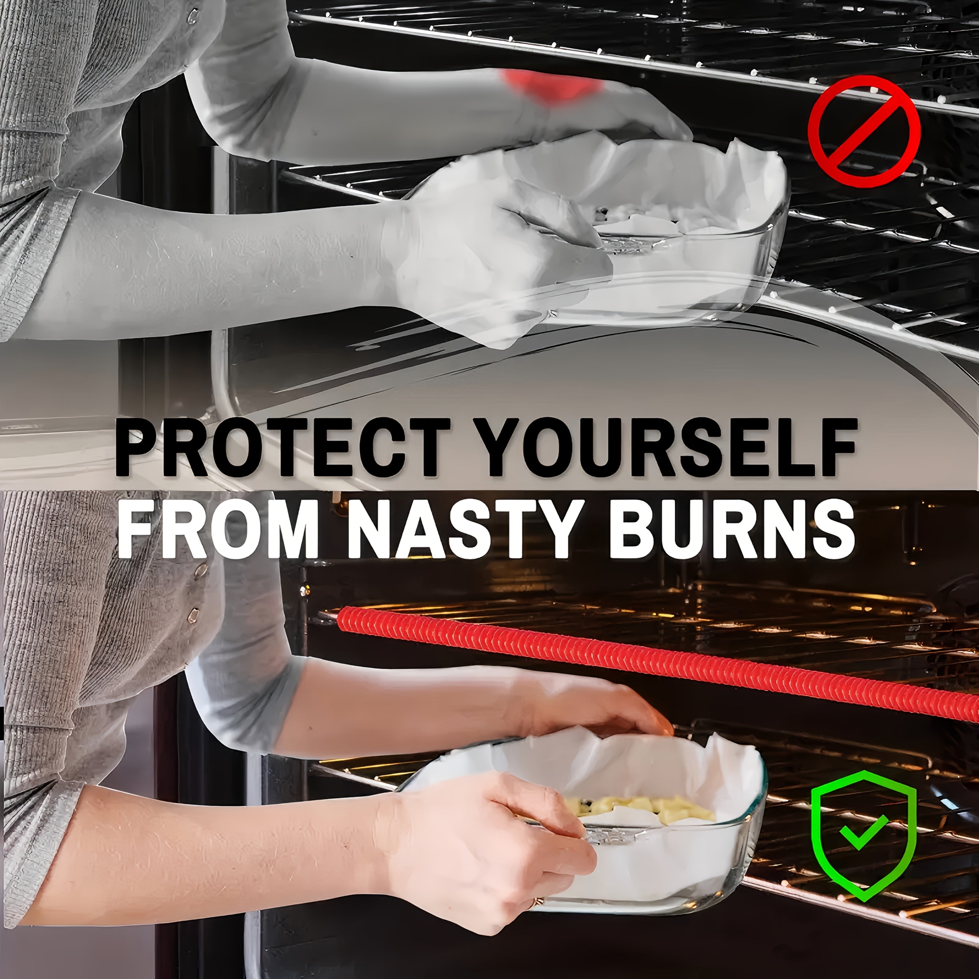 2/3 Pack Silicone Oven Rack Edge Protectors | Heat-Resistant, 14 Inch, Burn Protection, Oven-Safe Kitchen Tool, TIGERPOWER RV Kitchen Stove Enhancement Gear