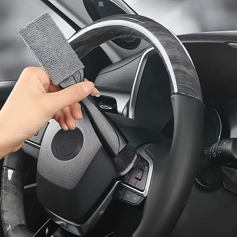 Car Interior Detailing Brush – Soft Bristle Cleaning Tool for Dashboard, Vents & Crevices – No Battery Required, Plastic Dust Brush for Auto Detailing, Vehicle Interior Cleaner | Stylish Handle Brush | Plastic Bristle Brush, Car Accessory