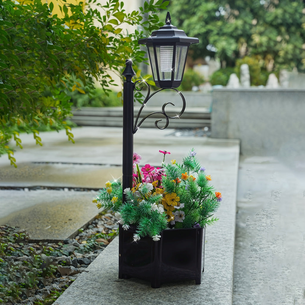 2pcs Solar Flower Pot Light, Outdoor Doorway Decorative Welcome Light, Garden Lighting Decorative Light Garden Small Street Light Landscape Light Indoor Decorative Light, Bottom Flower Pot Can Grow Flowers