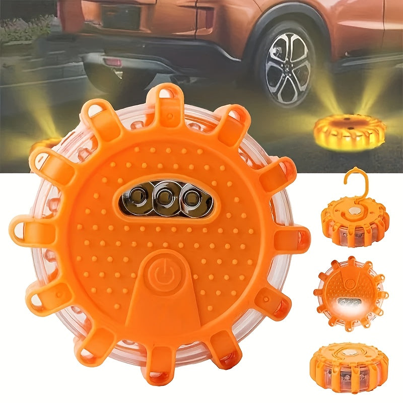 3Pcs LED Road Signal Emergency Light Set, 9 Lighting Modes, Strong Magnetic Hook, Road Rescue Search Tool, Car Accident Inspection Light, Safety Warning Accessories