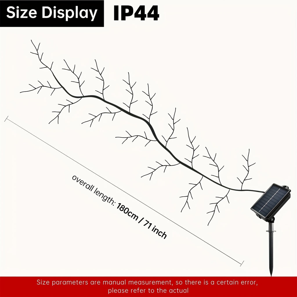 1-Piece, Solar Magic Wicker Light, Home Decoration, Flexible Lighted Branches, Indoor and Outdoor Wall Decoration, Lighted Wicker 1.8M/5.9Ft 96 LED Beads, Bedroom Aesthetic Living Room Decoration (Battery Included)