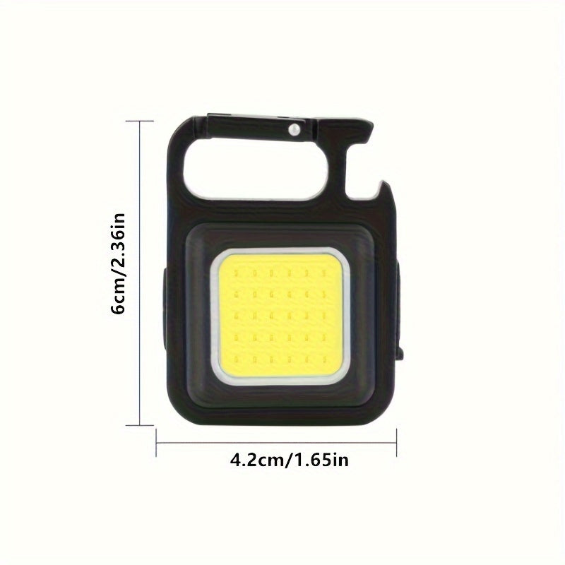 New USB Rechargeable COB Work Light, Portable Multifunctional Flashlight, Keychain Light, Outdoor Mini Light