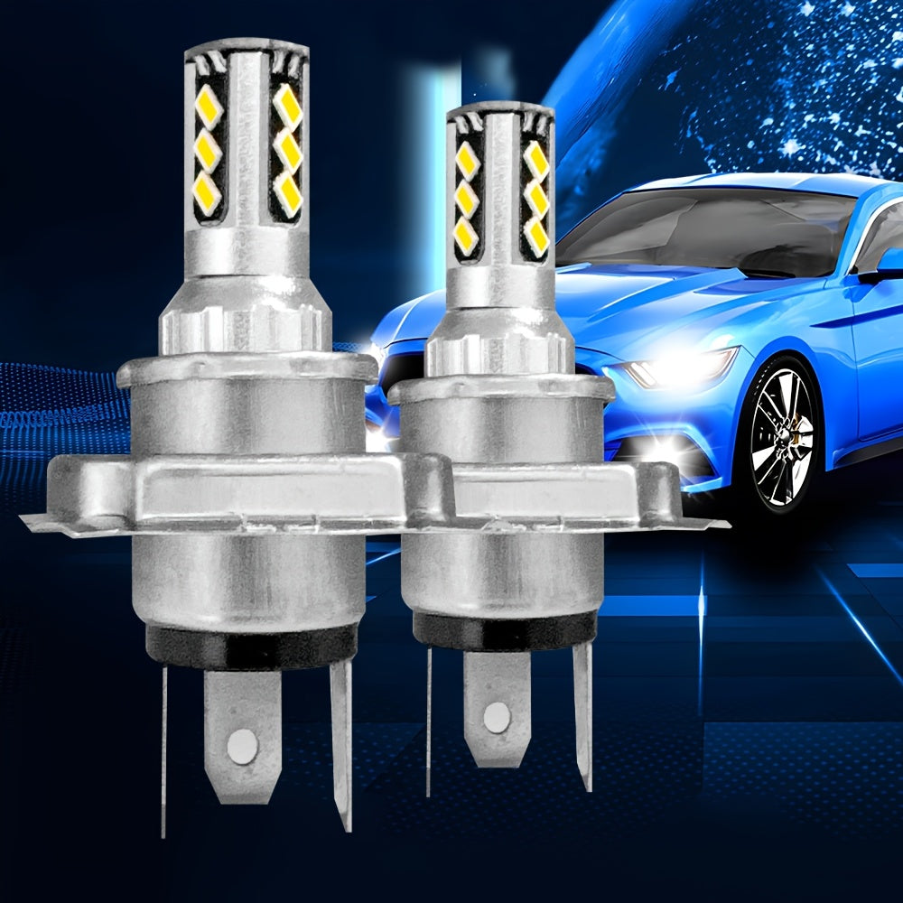 2Pcs 400% Super Bright LED Headlight and Fog Light Bulbs H4 H7 H11 H1-O78, 6000LM Super Bright 4500K White 100W, Enhanced Visibility, Safe Driving, Easy Installation, Suitable for Various Vehicles, Plug-and-Play Headlights