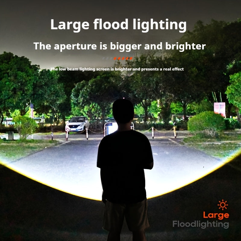 Philips rechargeable battery flashlight, ultra-long battery life, high capacity, portable spotlight, suitable for outdoor and emergency lighting