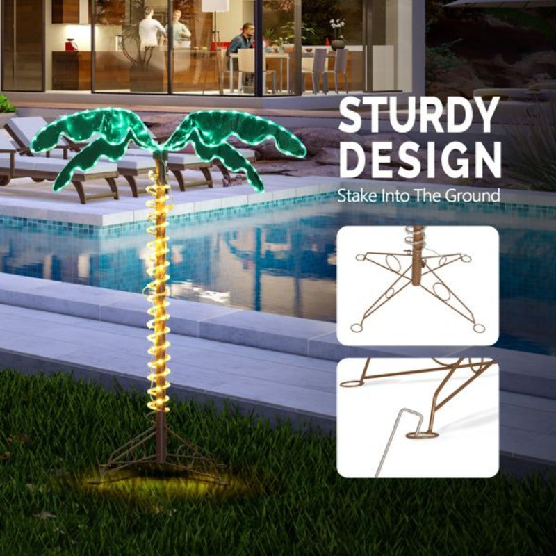 4-Foot 189-Light 31V 6W Palm Tree Light Garden Tree Light Decorative Light, Landscape Lighting, Backyard Ambient Light, Tropical Decoration, Decorative Lighting, Energy Saving Lighting, Battery Operated Light