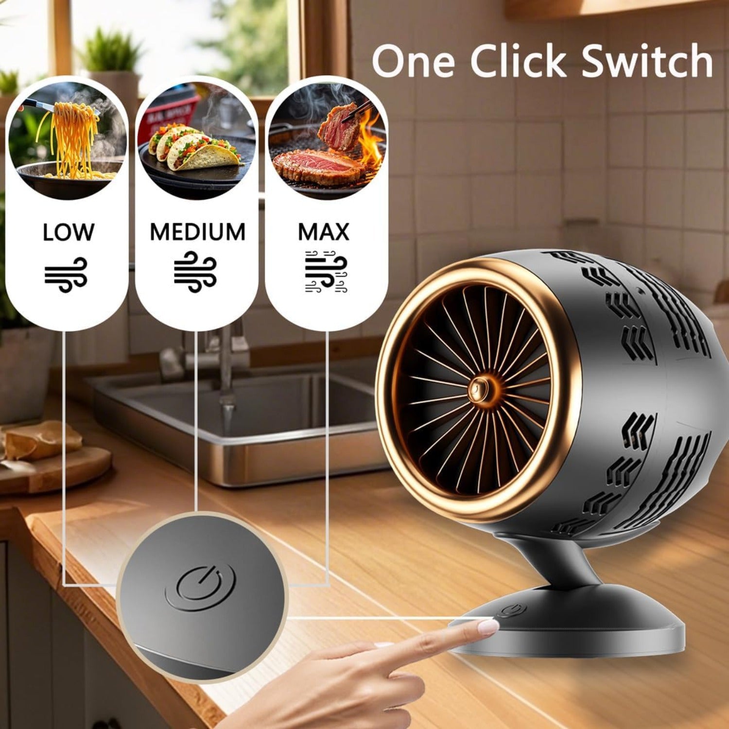 Compact Portable Range Hood for Outdoor & Indoor Cooking – USB-Powered Kitchen Exhaust Fan with Adjustable Stand, Perfect for BBQ & Hot Pot