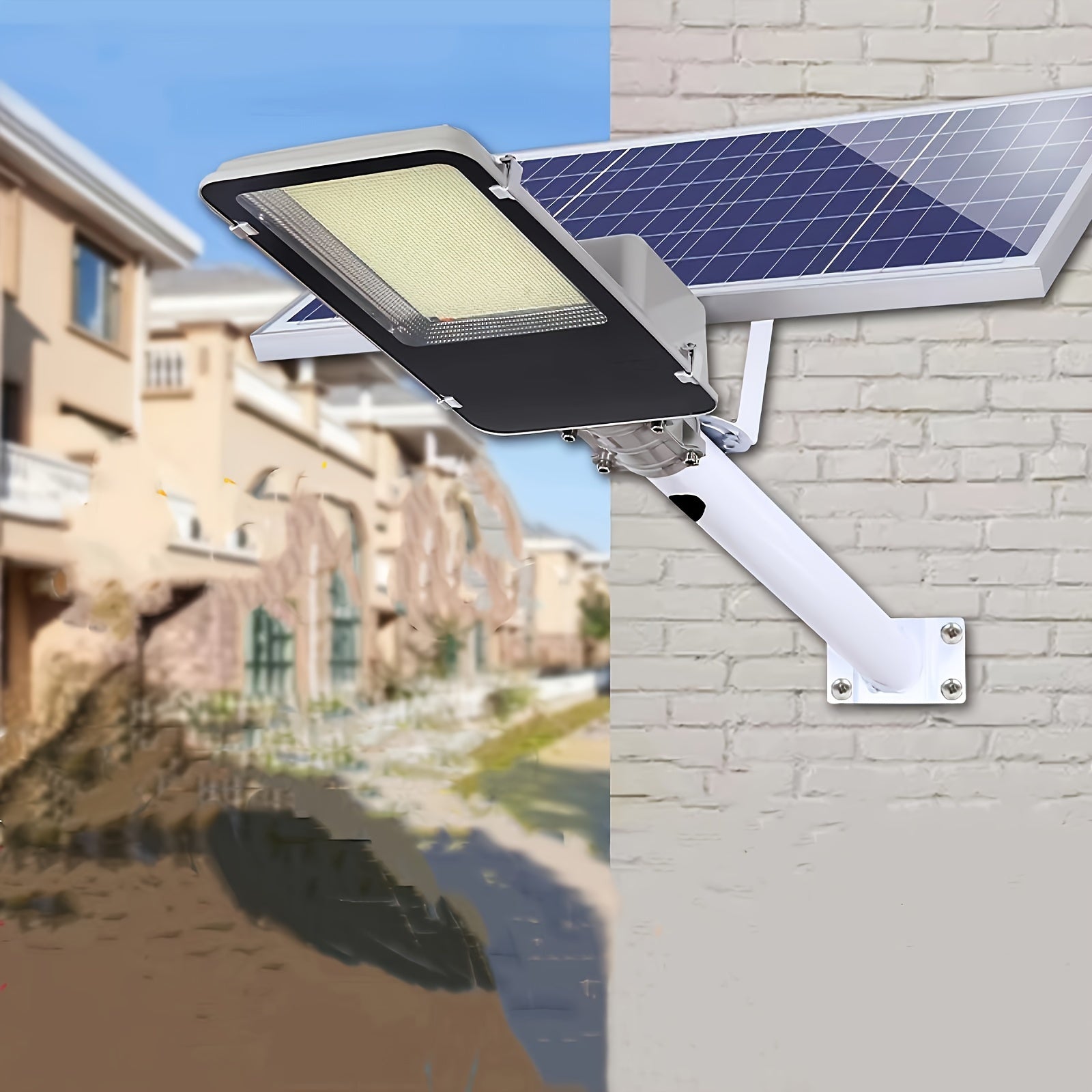 300 High-Brightness High-Efficiency Solar Street Light, Outdoor Parking Lot Light, Commercial Dusk-to-Dawn Motion Sensor Floodlight, High-Brightness LED Beads, Monocrystalline Silicon Solar Panel, Lithium Iron Phosphate Battery