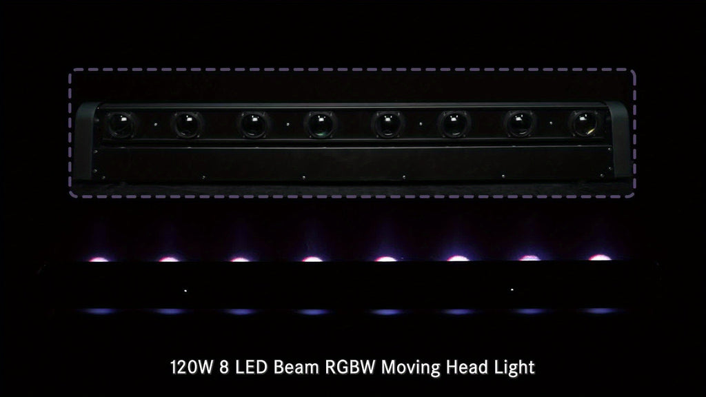 120W RGBW 4-in-1 Moving Head Light LED Stage Light, Suitable for Home Parties, KTV, Clubs, Bars, Weddings, DJ, Christmas, Halloween, Wall Washer Light