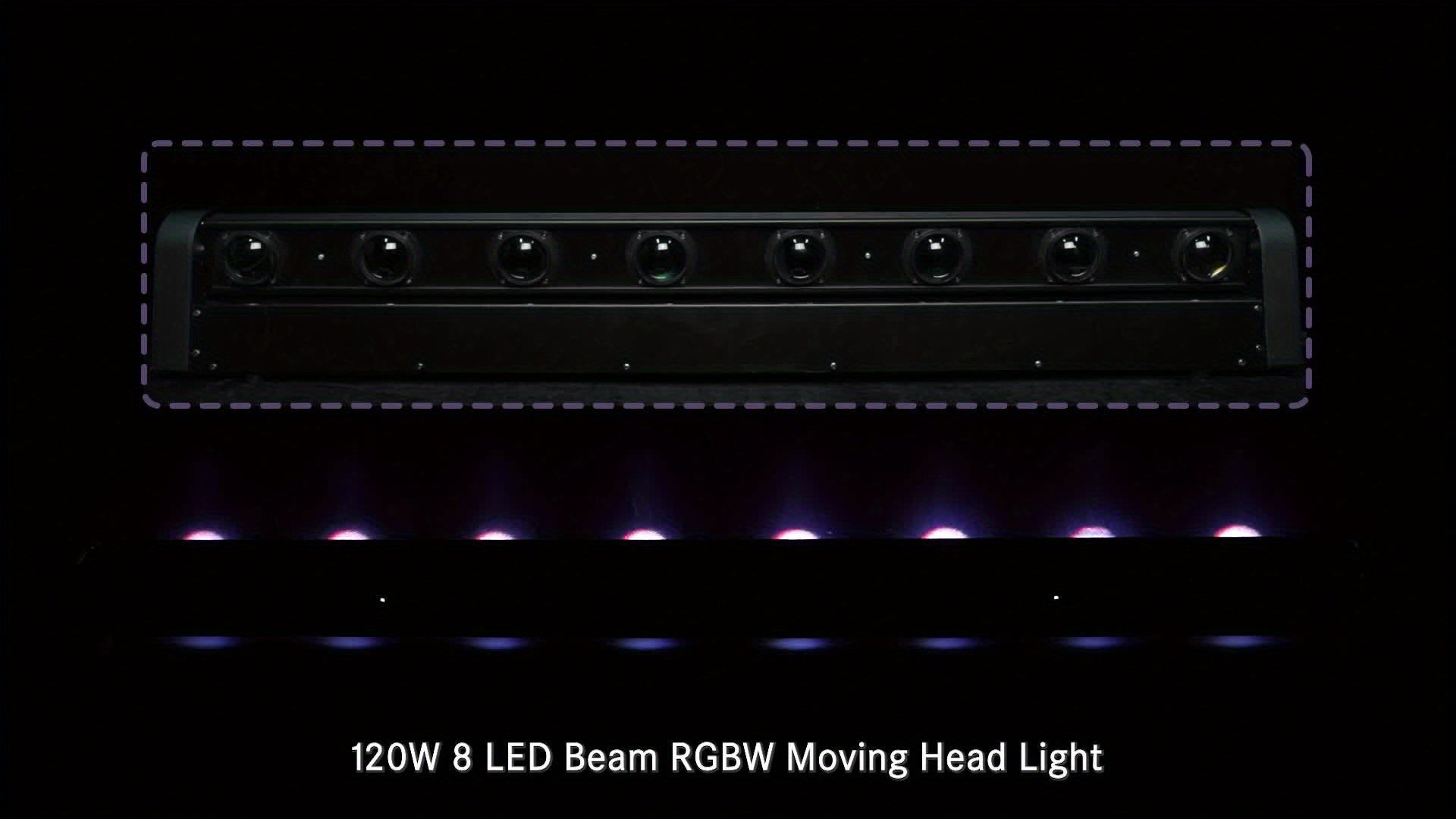 120W RGBW 4-in-1 Moving Head Light LED Stage Light, Suitable for Home Parties, KTV, Clubs, Bars, Weddings, DJ, Christmas, Halloween, Wall Washer Light