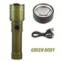 Lihangxing 5000mAh USB-C Rechargeable Tactical Flashlight - 500 Lumens Super Bright LED, Telescopic Zoom Up to 1968.5 Inches, Durable Aluminum Alloy Structure, Comes with Storage Box and Charging Cable