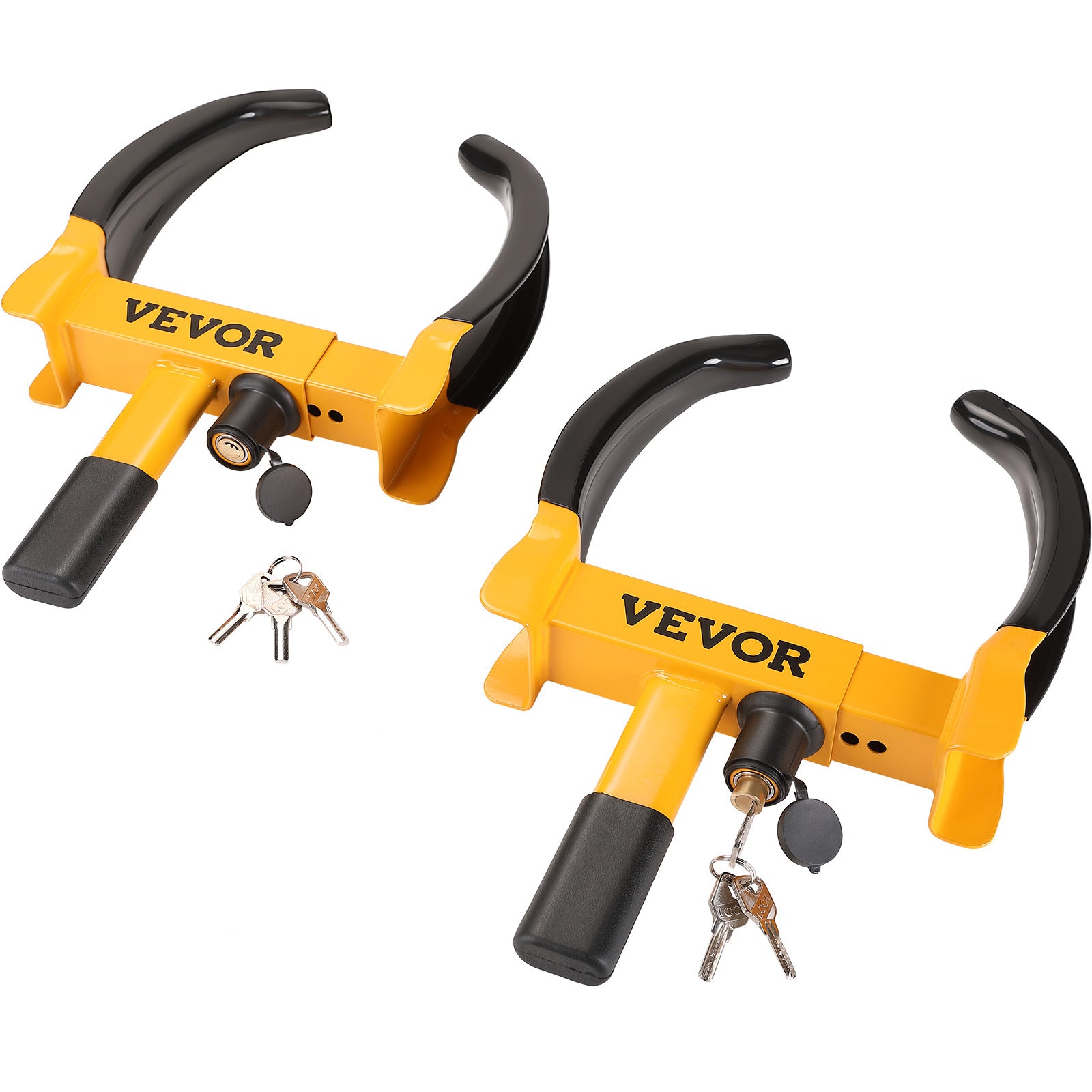 VEVOR Wheel Lock, 2-Pack Universal Wheel Clamp Lock, Adjustable Anti-Theft Trailer Lock, Heavy-Duty Steel Tire Lock for ATV, SUV, Car, Golf Cart, Boat, with 6 Keys