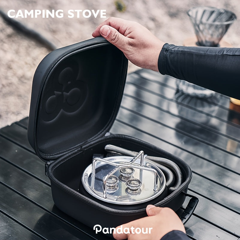 Pandatour Outdoor 3-Burner Camping Stove - Portable Gas Stove with Trigger Ignition, Ideal for Backpacking, Picnic & Road Trips (Gas Canister Not Included), Camping Stove | Compact Stove | Trigger Ignition