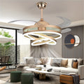 This 42 Inch Ceiling Fan Features Modern Stylish Design with 4 Retractable ABS Blades, Perfect for Bedroom Living Room Dining Room and Home Decoration