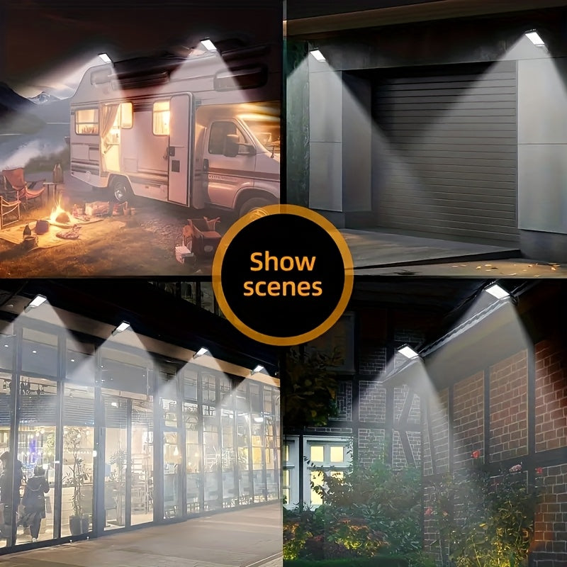 2/4 Sets Solar Outdoor Sensor Light, 108 COB LED Solar Sensor Street Light - 3 Lighting Modes, Solar Powered, IP44 Waterproof, Plastic Material - Perfect for Garden, Courtyard, Pathway Lighting and Commercial Lighting